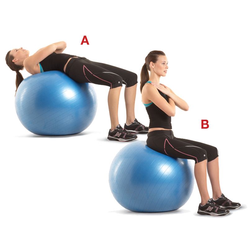 آموزش حرکت دراز نشست با توپ ورزشی (Stability Ball Situps)